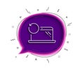 Recovery laptop line icon. Backup data sign. Restore smartphone information. Vector
