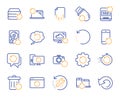 Recovery line icons. Backup, Restore data and recover document. Vector