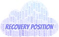 Recovery Position vector word cloud, made with text only. Royalty Free Stock Photo