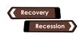 Recovery and Recession Sign Royalty Free Stock Photo