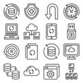 Recovery and Repair Icons Set. Line Style Vector