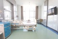 Recovery Room with beds and comfortable medical. Interior of an empty hospital room. Clean and empty room with a bed in the new