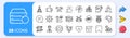 Recovery server, Christmas tree and Loyalty star line icons. For web app, printing. App line icons. Vector