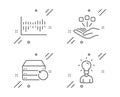 Recovery server, Consolidation and Column diagram icons set. Education sign. Vector