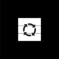Recovery server icon isolated on black background