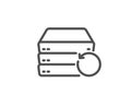 Recovery server line icon. Backup data sign. Restore information. Vector