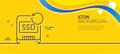 Recovery ssd line icon. Backup data sign. Restore information. Minimal line yellow banner. Vector