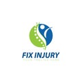 Fix injury logo, modern abstract chiropractic vector