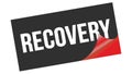 RECOVERY text on black red sticker stamp