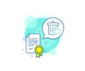 Recovery trash bin line icon. Backup data sign. Restore information. Vector