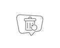 Recovery trash bin line icon. Backup data sign. Restore information. Vector