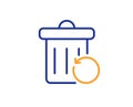 Recovery trash bin line icon. Backup data sign. Restore information. Vector Royalty Free Stock Photo