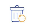 Recovery trash bin line icon. Backup data sign. Restore information. Vector