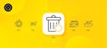 Recovery trash, Full rotation and 360 degrees minimal line icons. For web application, printing. Vector