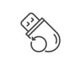 Recovery usb memory line icon. Backup data sign. Restore information. Vector