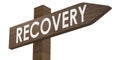 Recovery wooden road sign isolated Royalty Free Stock Photo