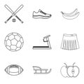 Recreate icons set, outline style Royalty Free Stock Photo