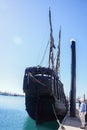 Recreated wooden Spanish caravelle sailing ship