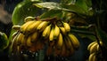 Recreation of bananas in a tree a rainy day