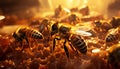 Recreation of bees inside a hive Royalty Free Stock Photo