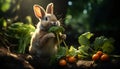 Recreation of cute rabbit eating