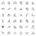 Recreation and hobbies line icons set