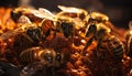 Recreation of bees in a comb Royalty Free Stock Photo
