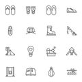 Recreation line icons set