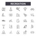 Recreation line icons, signs, vector set, linear concept, outline illustration