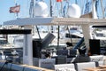 Recreation and luxury sailing ships and yachts in palma seaport during the 50th Boatshow fair at palma de mallorca seaport