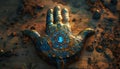 Recreation of a amulet Hamsa or Hand of Fatima Royalty Free Stock Photo