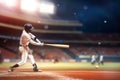 recreation man player athlete sport field ball team baseball game bat. Generative AI.