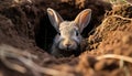 Recreation of a rabbit in a burrow