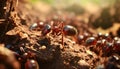 Red ants in the ground Royalty Free Stock Photo