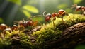 Red ants in a tree Royalty Free Stock Photo