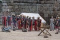 Recreation of Roman century in medieval festival