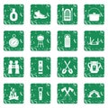 Recreation tourism icons set grunge Royalty Free Stock Photo