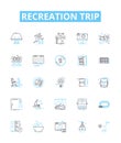Recreation trip vector line icons set. Recreation, Trip, Holiday, Tour, Vacation, Excursion, Outing illustration outline