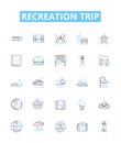 Recreation trip vector line icons set. Recreation, Trip, Holiday, Tour, Vacation, Excursion, Outing illustration outline