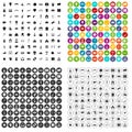 100 recreational activities icons set vector variant Royalty Free Stock Photo