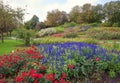 Recreational area munich westpark with beautiful flowerbeds in summer