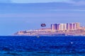 Recreational Boat With People Riding In Parachute Boat Las Americas Bay  Beach April 11, 2019. Santa Cruz De Tenerife Spain Africa Royalty Free Stock Photo