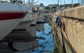 Recreational boats moored at the marina of Portopetro Royalty Free Stock Photo