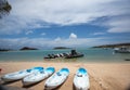 Recreational Boats at Pearl Beach on the Island of St. BarthÃ©lemy Royalty Free Stock Photo