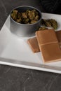 Cannabis infused Chocolate Edibles on at Table
