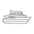 Recreational marine boat. Boat for a family holiday. Ship and water transport single icon in outline style vector symbol Royalty Free Stock Photo