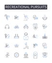 Recreational pursuits line icons collection. Leisure activities, Pleasure seeking, Amusement endeavors, Entertainment