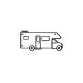 Recreational vehicle hand drawn outline doodle icon. Royalty Free Stock Photo