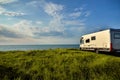 Recreational vehicle in a meadow Royalty Free Stock Photo