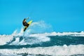 Recreational Water Sports Action. Kiteboarding Extreme Sport. Summer Fun. Hobby Royalty Free Stock Photo